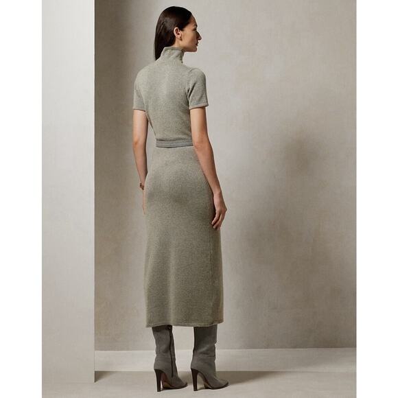 Ralph Lauren Collection Purple Label Cashmere Day Sweater Midi Dress Turtleneck - Picture 2 of 9